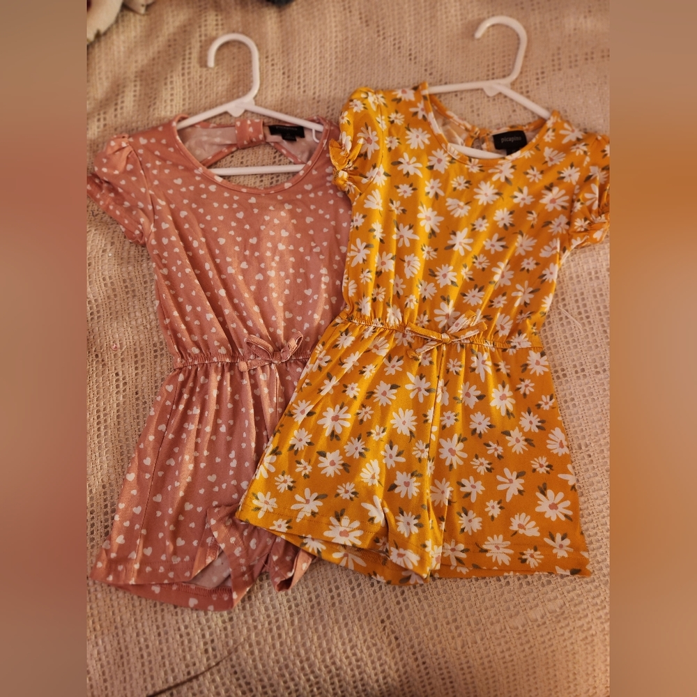3T Girls Daisies and Hearts Summer Rombers EUC
